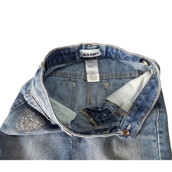 OLD NAVY Refashioned Upcycled Denim Blue Jean Skirt Girl's Size 7 - Picture 7 of 7